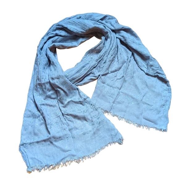 Vera Bradley Silver Leopard Print, Raw Hem Classic Preppy Scarf - Picture 1 of 4